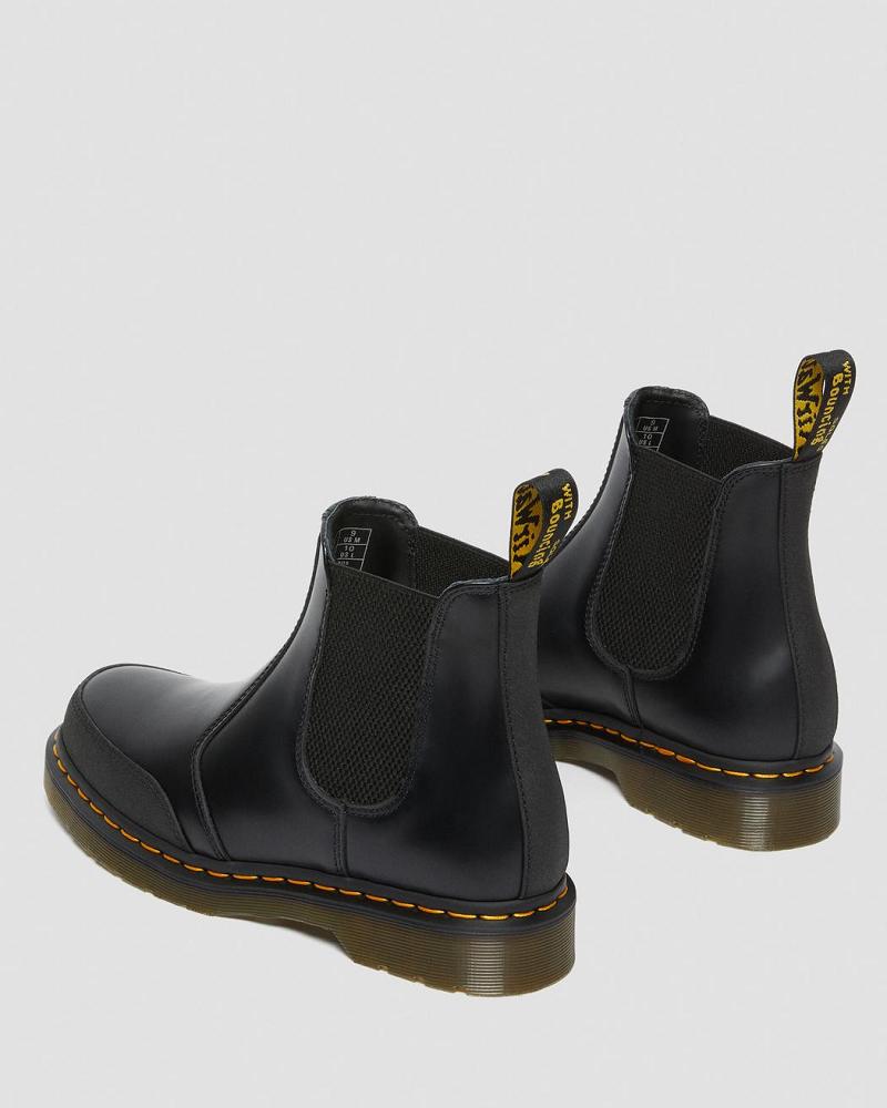 Men's Dr Martens 2976 Guard Panel Leather Ankle Boots Black | AU 420OKI